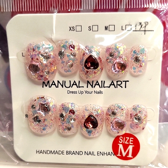 Pink Glitter Press-On Nails - Picture 1 of 5